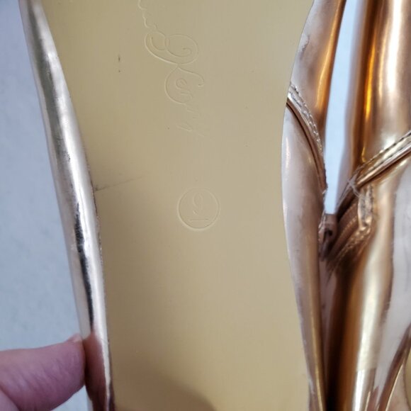 Penny Loves Kenny Size 9 Rose Gold Mirrored Metallic Shiny Boots Kitten Heels - Picture 9 of 11